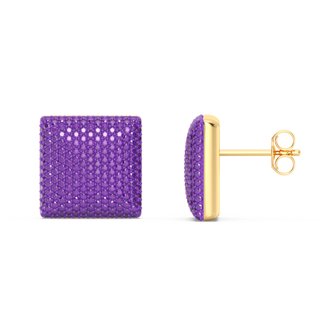 Cube Studs in Purple