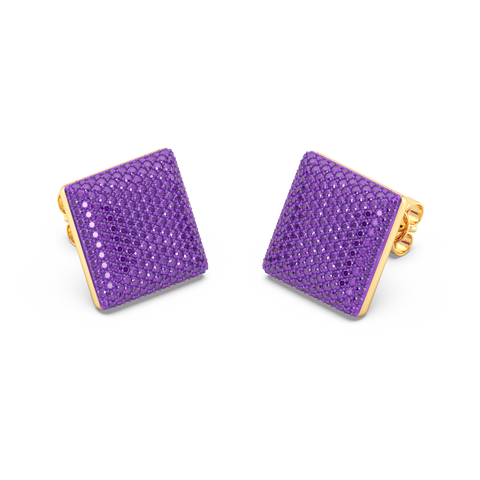 Cube Studs in Purple