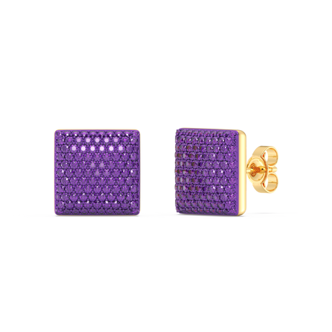 Cube Studs in Purple