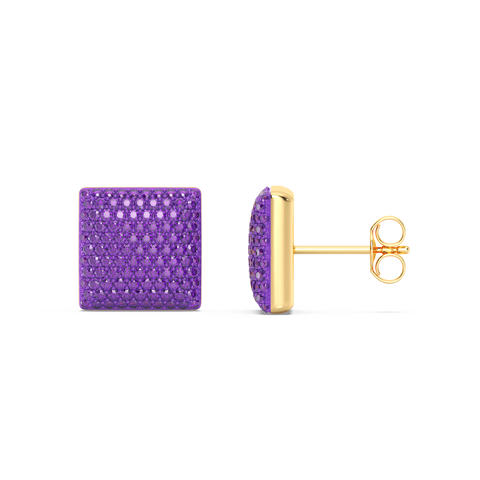 Cube Studs in Purple
