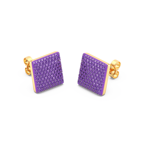 Cube Studs in Purple