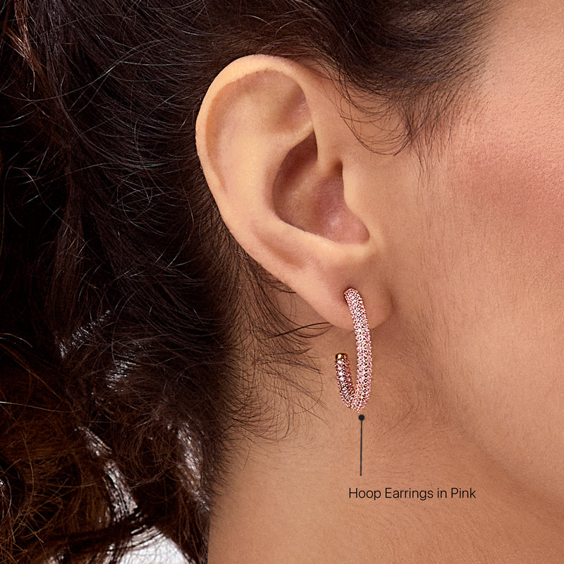Hoop Earrings in Pink