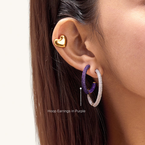 Hoop Earrings in Purple