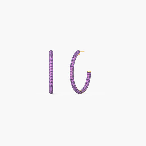 Hoop Earrings in Purple