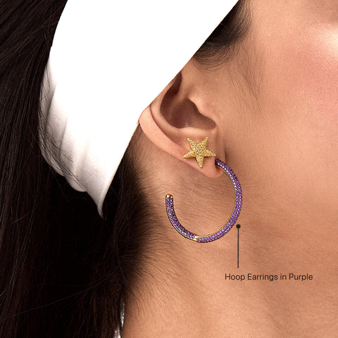 Hoop Earrings in Purple
