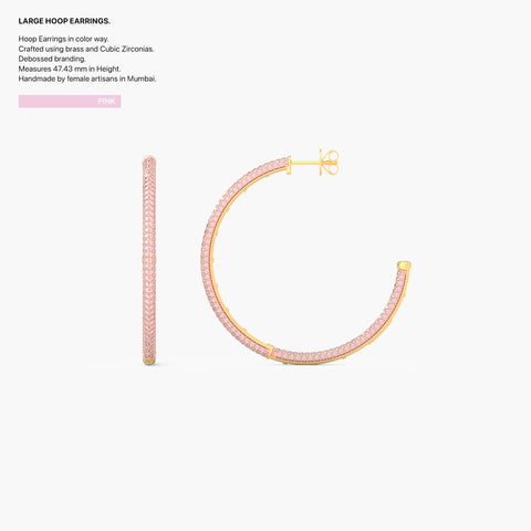 Hoop Earrings in Pink