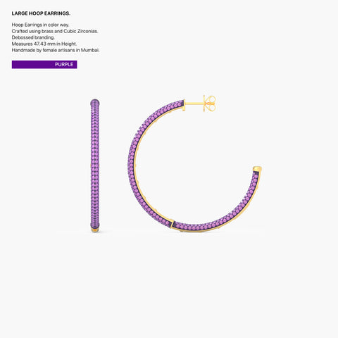 Hoop Earrings in Purple