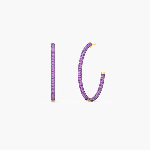 Hoop Earrings in Purple
