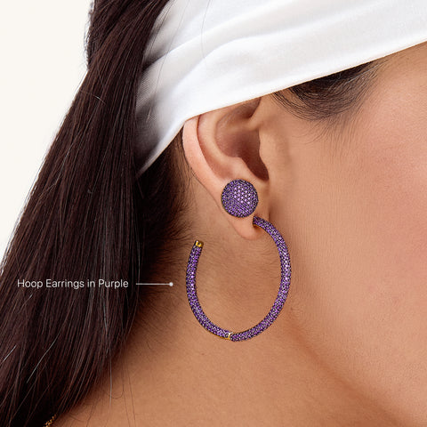 Hoop Earrings in Purple