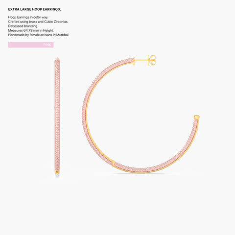 Hoop Earrings in Pink