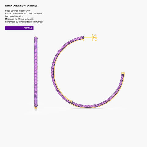 Hoop Earrings in Purple
