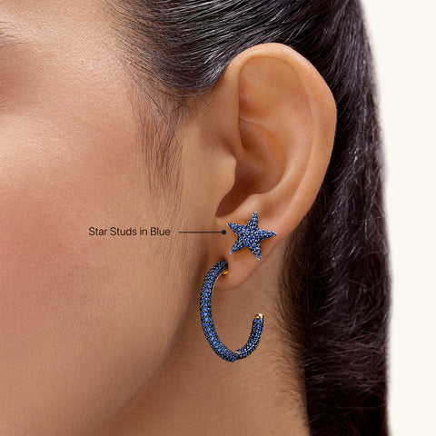 Star Studs in Blue