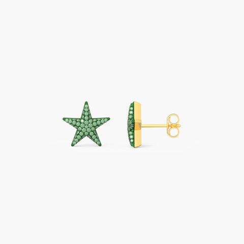 Star Studs in Green