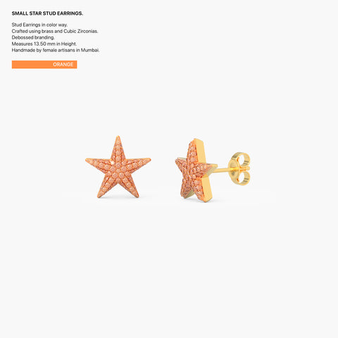Star Studs in Orange
