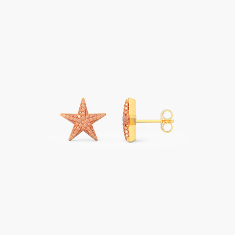 Star Studs in Orange