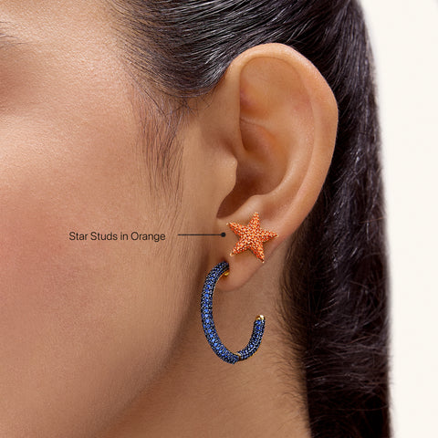 Star Studs in Orange