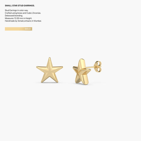 Star Studs in Gold