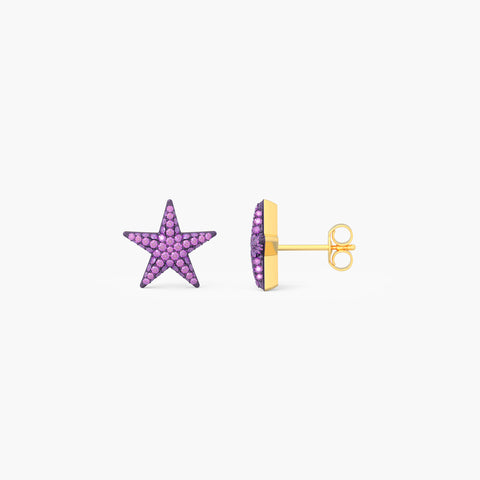 Star Studs in Purple
