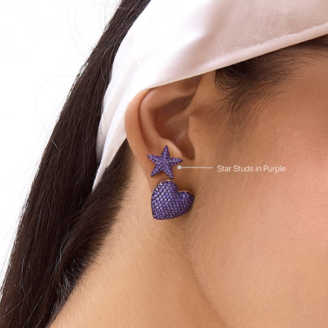 Star Studs in Purple