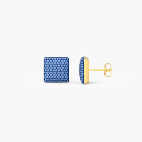 Cube Studs in Blue