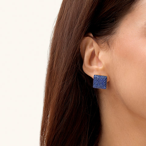 Cube Studs in Blue