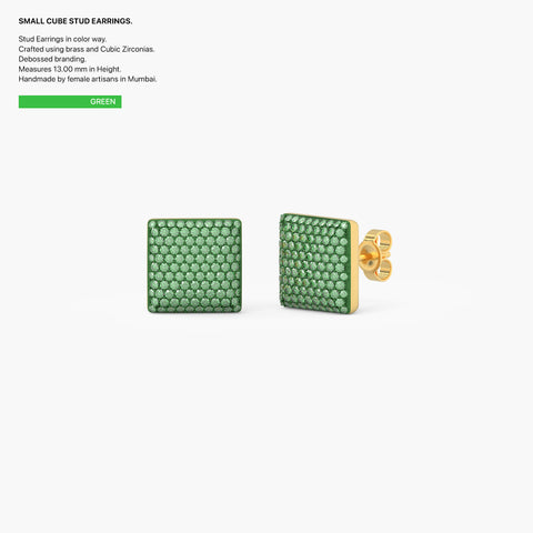 Cube Studs in Green