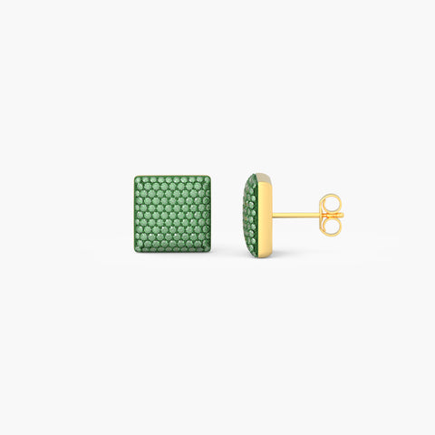 Cube Studs in Green