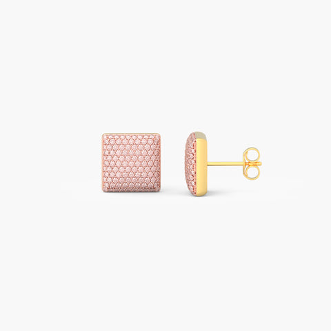Cube Studs in Pink