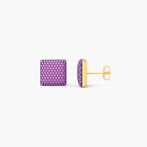 Cube Studs in Purple