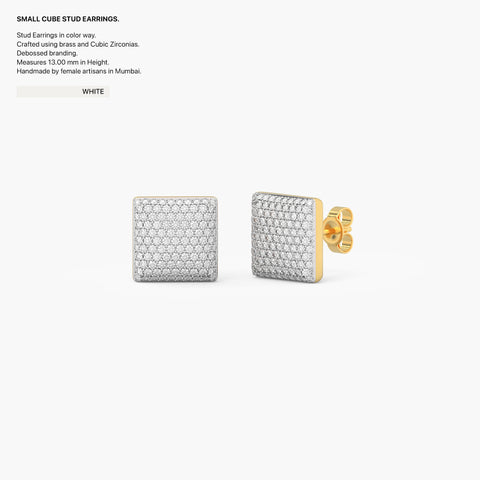 Cube Studs in White