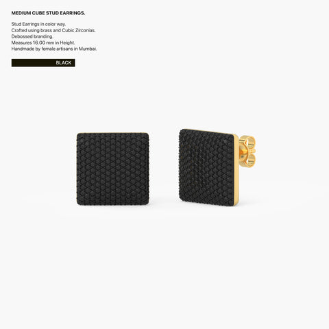 Cube Studs in Black