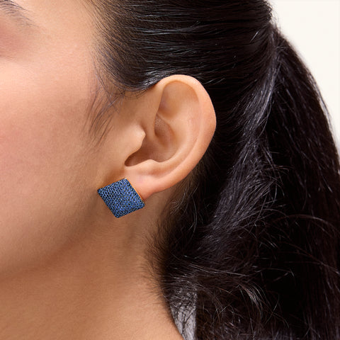 Cube Studs in Blue