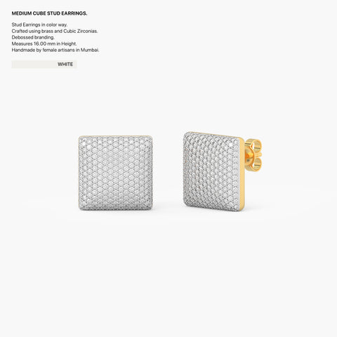Cube Studs in White