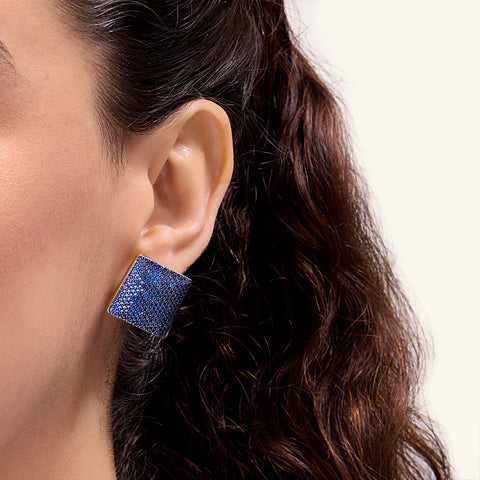 Cube Studs in Blue