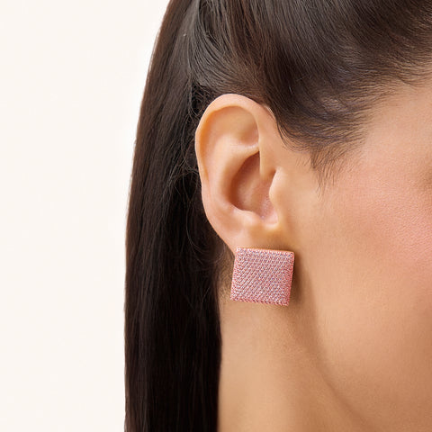 Cube Studs in Pink