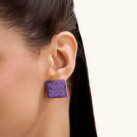 Cube Studs in Purple