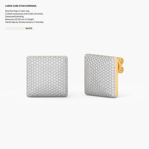 Cube Studs in White