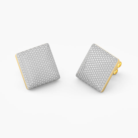 Cube Studs in White