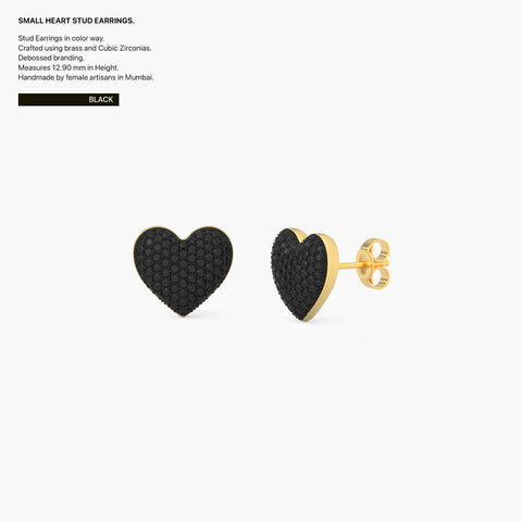 Heart Studs in Black