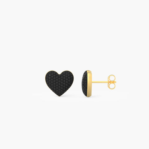Heart Studs in Black