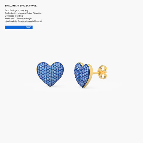 Heart Studs in Blue