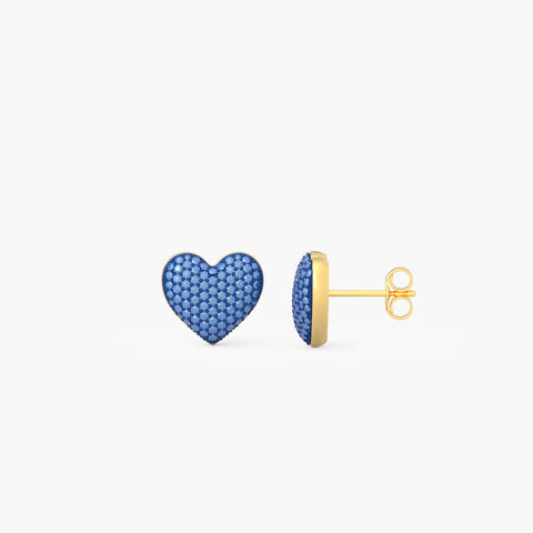 Heart Studs in Blue