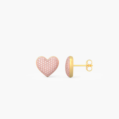 Heart Studs in Pink