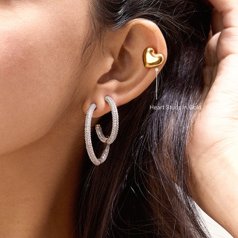 Heart Studs in Gold