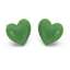 Heart Studs in Green