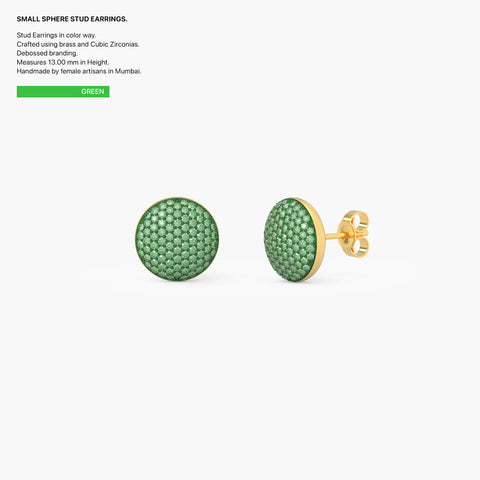 Sphere Studs in Green