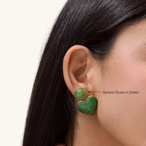Sphere Studs in Green