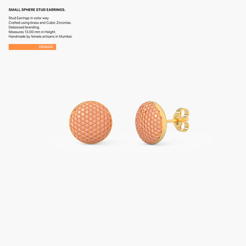 Sphere Studs in Orange