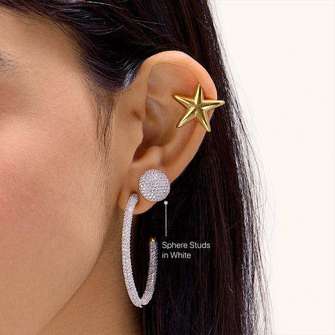 Sphere Studs in White