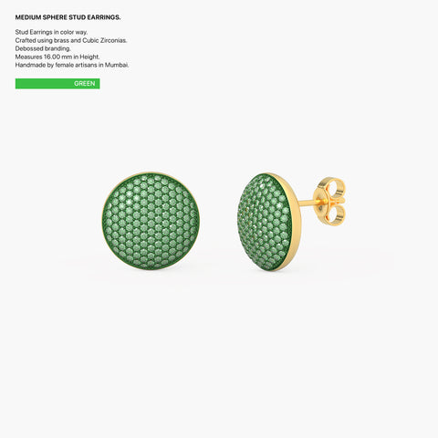 Sphere Studs in Green